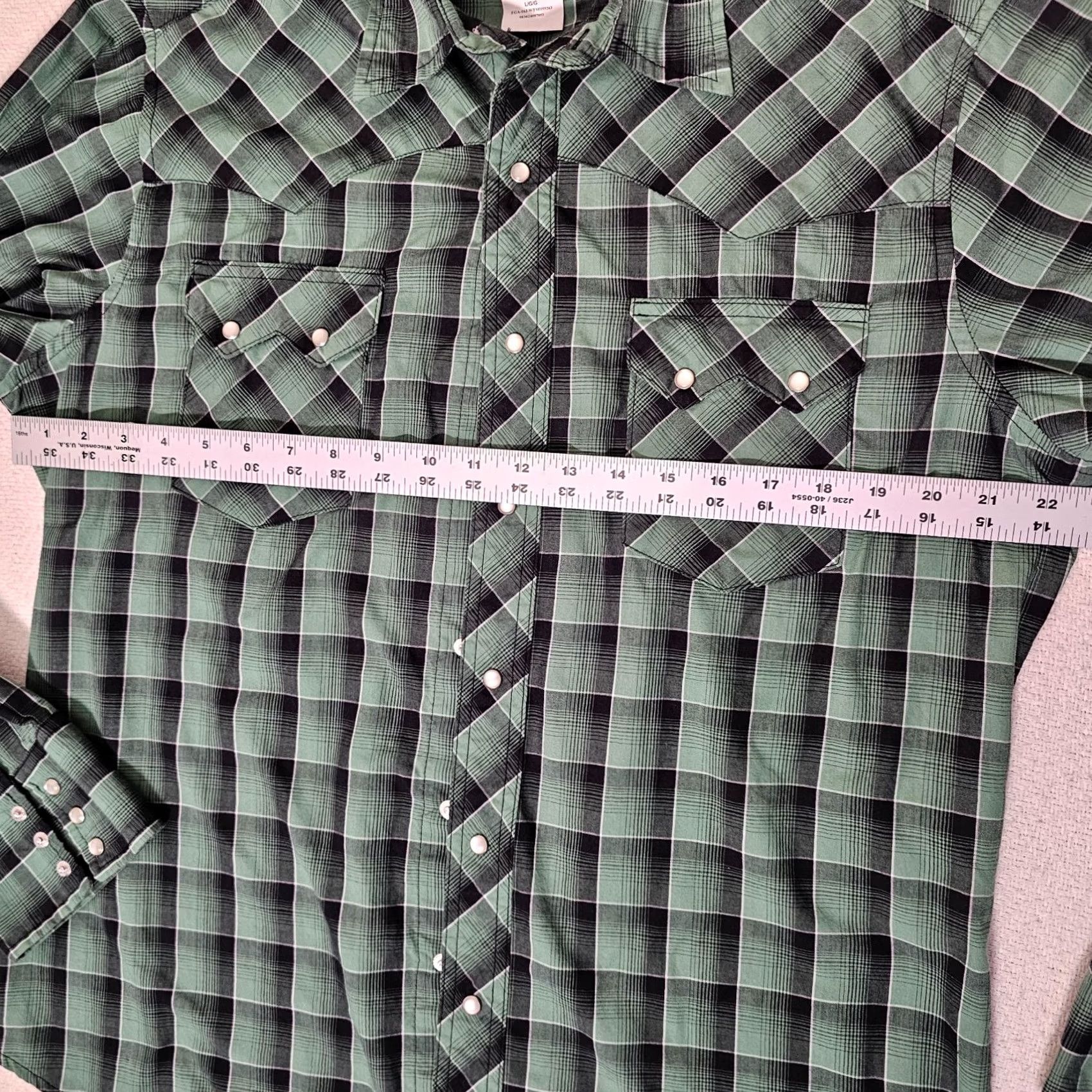 Wrangler VINTAGE Wrangler Western Shirt Mens L Green Plaid Snap Size US L / EU 52-54 / 3 - 6 Thumbnail