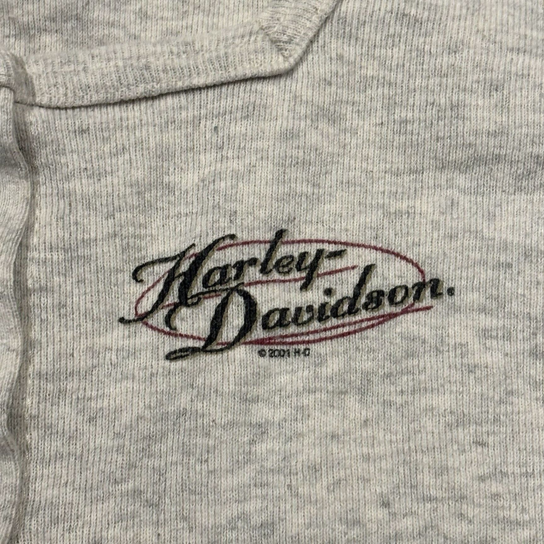 Harley Davidson VINTAGE Harley-Davidson Button-Down Shirt 3/4 Sleeve Women’s Size M Gray Cotton Polyester 2001 Motor Cycle Biker 90s Women's Crew Neck Casual Size M / US 6-8 / IT 42-44 - 2 Thumbnail