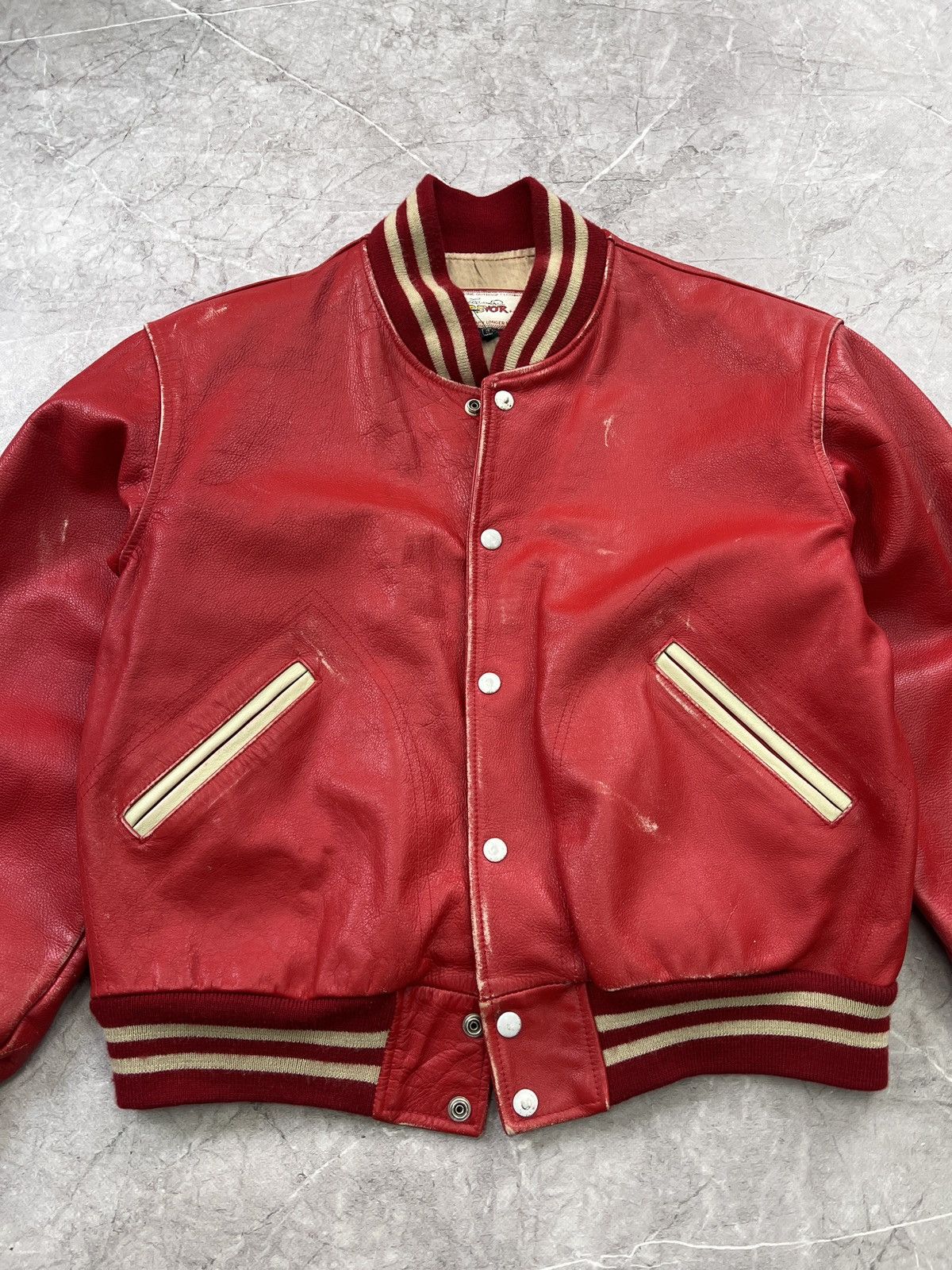 Lee × Vintage Vintage retro leather LEE STORM RIDER TREVOR VARSITY JACKET Size US M / EU 48-50 / 2 - 4 Thumbnail