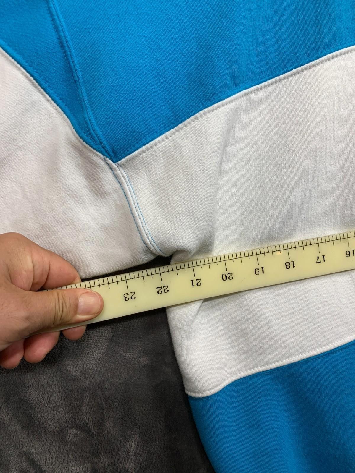 Designer 80s-90s, Mervyns Cheetah Striped Sweatshirt Teal/White (103) Size US XXL / EU 58 / 5 - 3 Thumbnail