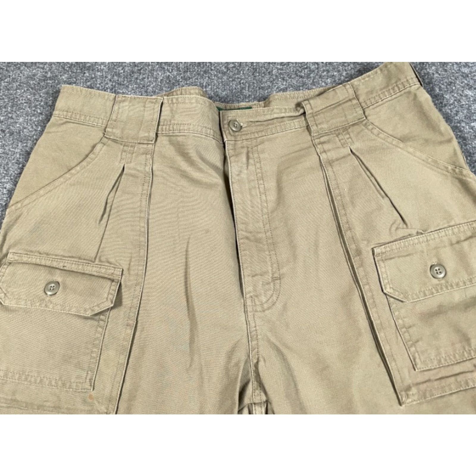 Vintage Cabela's Cargo Shorts Men 36 Beige Lightweight Cotton Hiking 9" Inseam Brown Solid Front Zip Fly Mens Regular Stocked 90s? Size US 38 / EU 54 - 8 Thumbnail