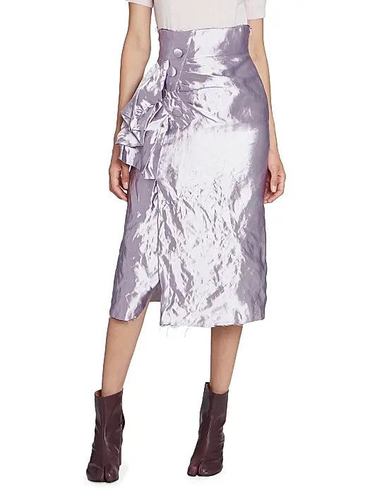 Maison Margiela o1y0625 Midi Skirt in Lilac Size 28" / US 6 / IT 42 - 3 Thumbnail