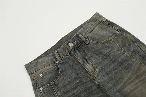 VIBE Washed distressed punk loose split stitching straight jeans Size US 32 / EU 48 - 4 Thumbnail