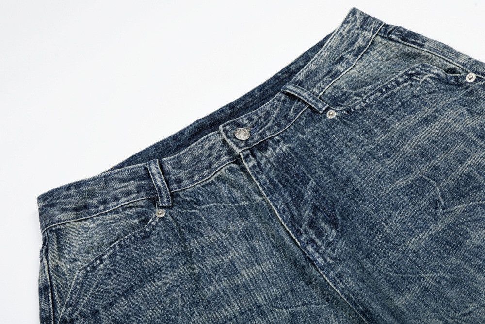 Jean American high street distressed washed wide-leg jeans Size US 32 / EU 48 - 3 Thumbnail