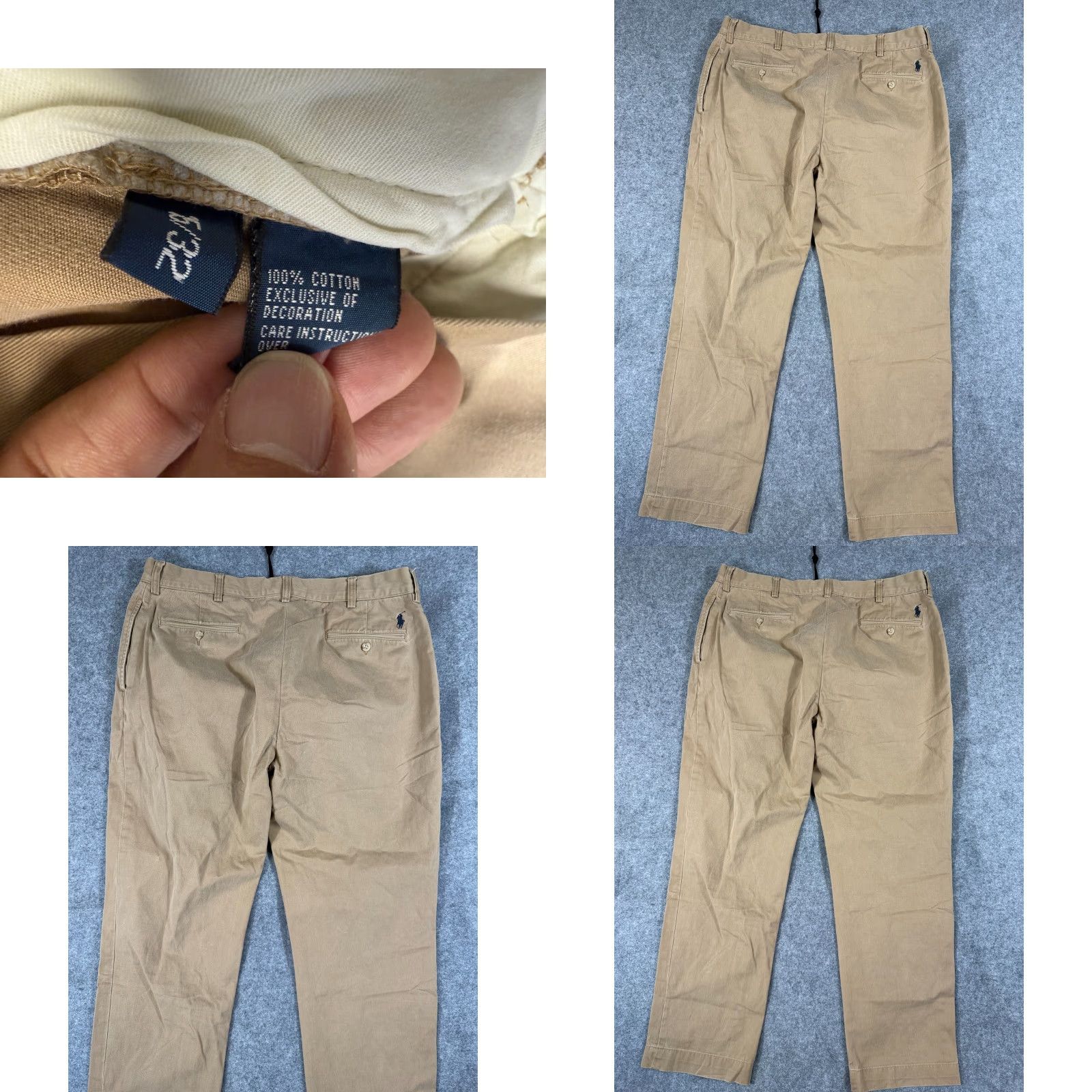 Polo Ralph Lauren Polo Ralph Lauren Ethan Chino Pants Mens 35x32 Khaki Tan Pleated Slash Pockets Size US S / EU 44-46 / 1 - 8 Thumbnail