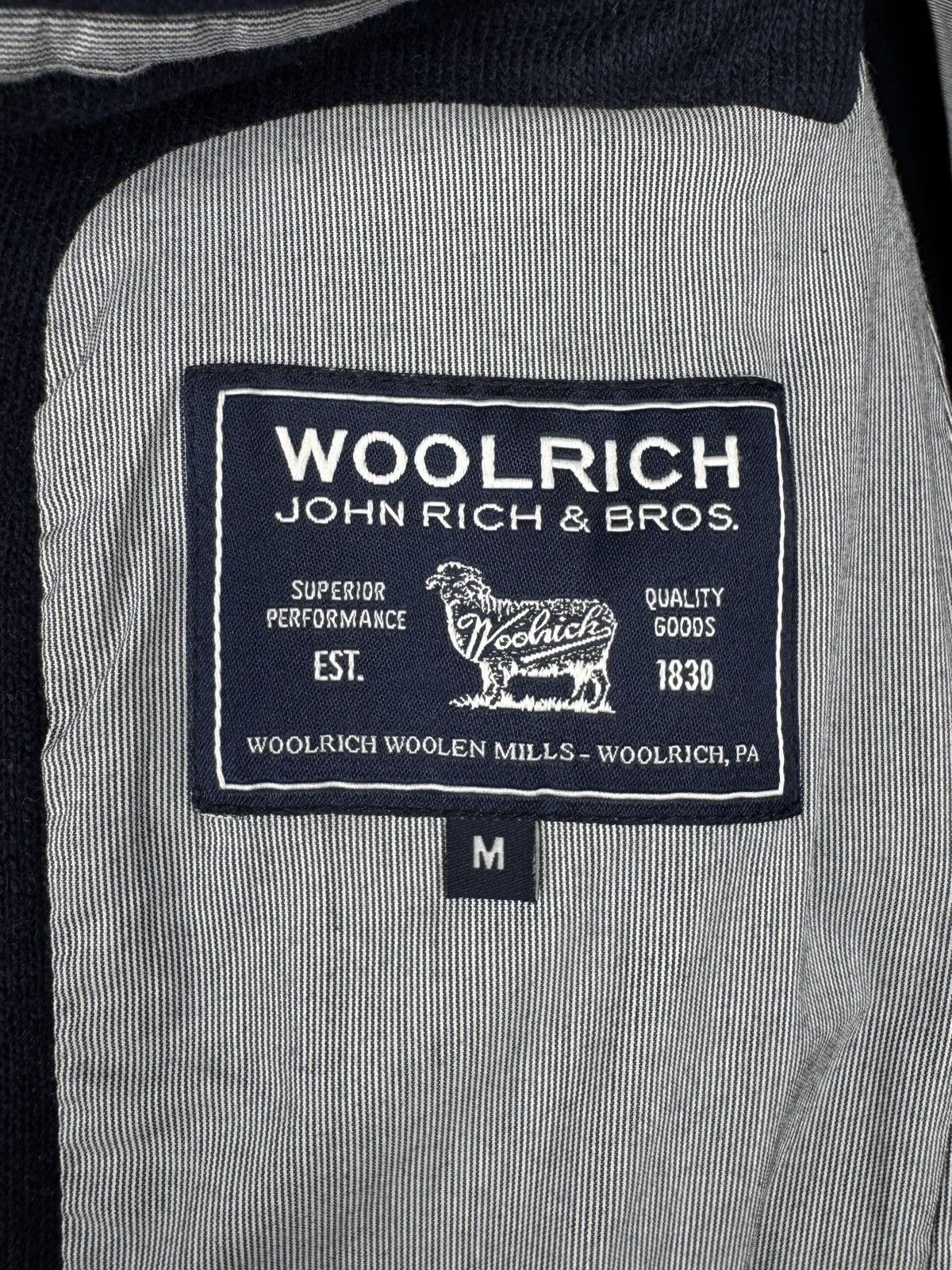 Woolrich Woolen Mills WOOLRICH JOHN RICH & BROS Blazer Mens MEDIUM Half Lined Blue Size 40R - 13 Thumbnail