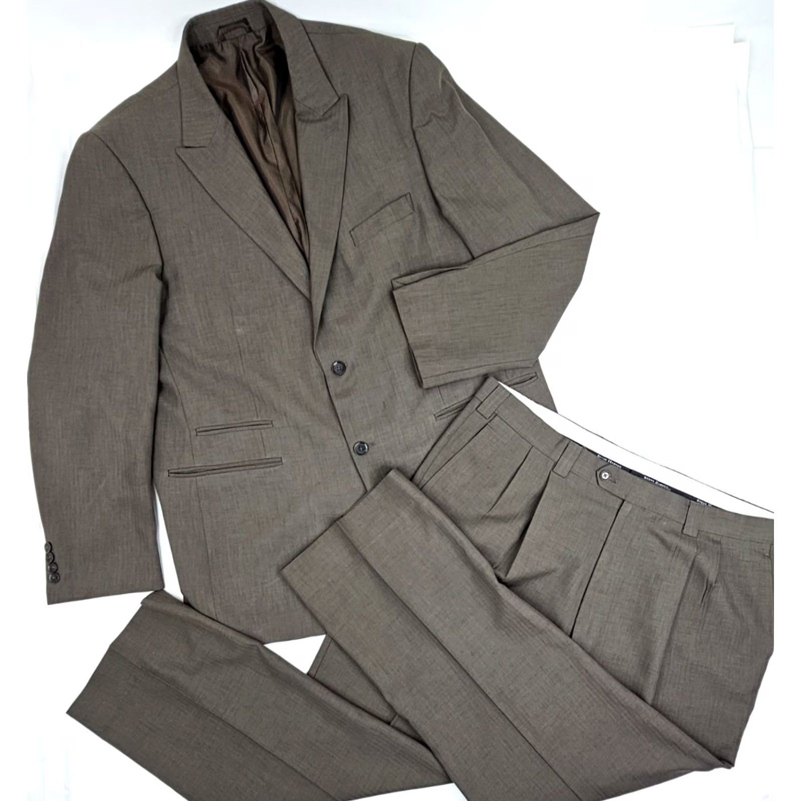 Vintage VINTAGE Steve Harvey Celebrity Edition Sultan Suit Men 48L / 42L Brown 2 Piece Inseam 29.5" | Navy? Size 48L - 2 Thumbnail