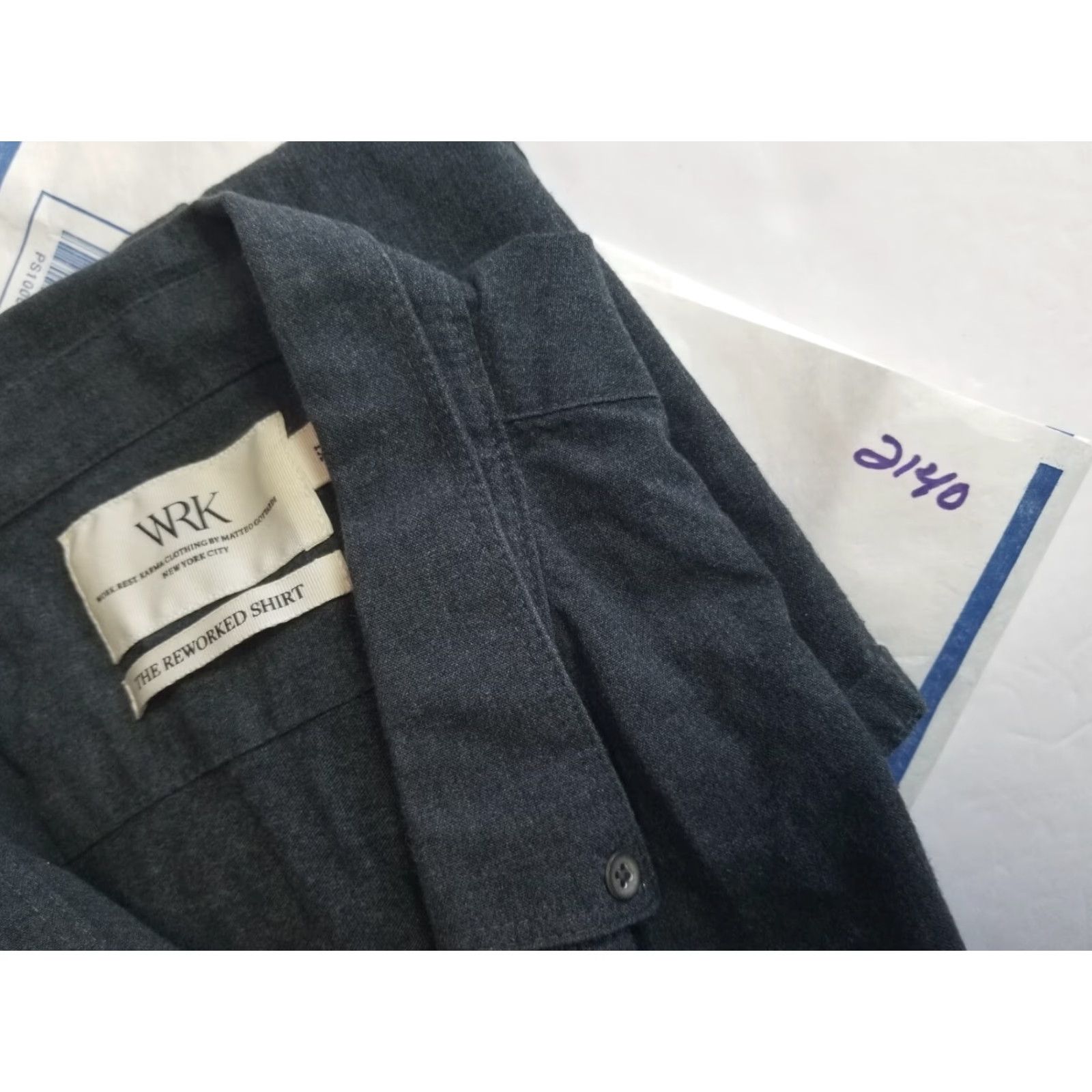 Vintage WRK by Matteo Gottardi Gray Button Up Long Sleeve Men's XL Shirt Size US XL / EU 56 / 4 - 8 Thumbnail