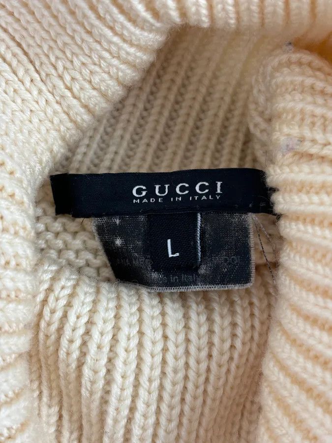 Gucci Gucci Wool Creamy White Signature Turtleneck Size US M / EU 48-50 / 2 - 13 Thumbnail
