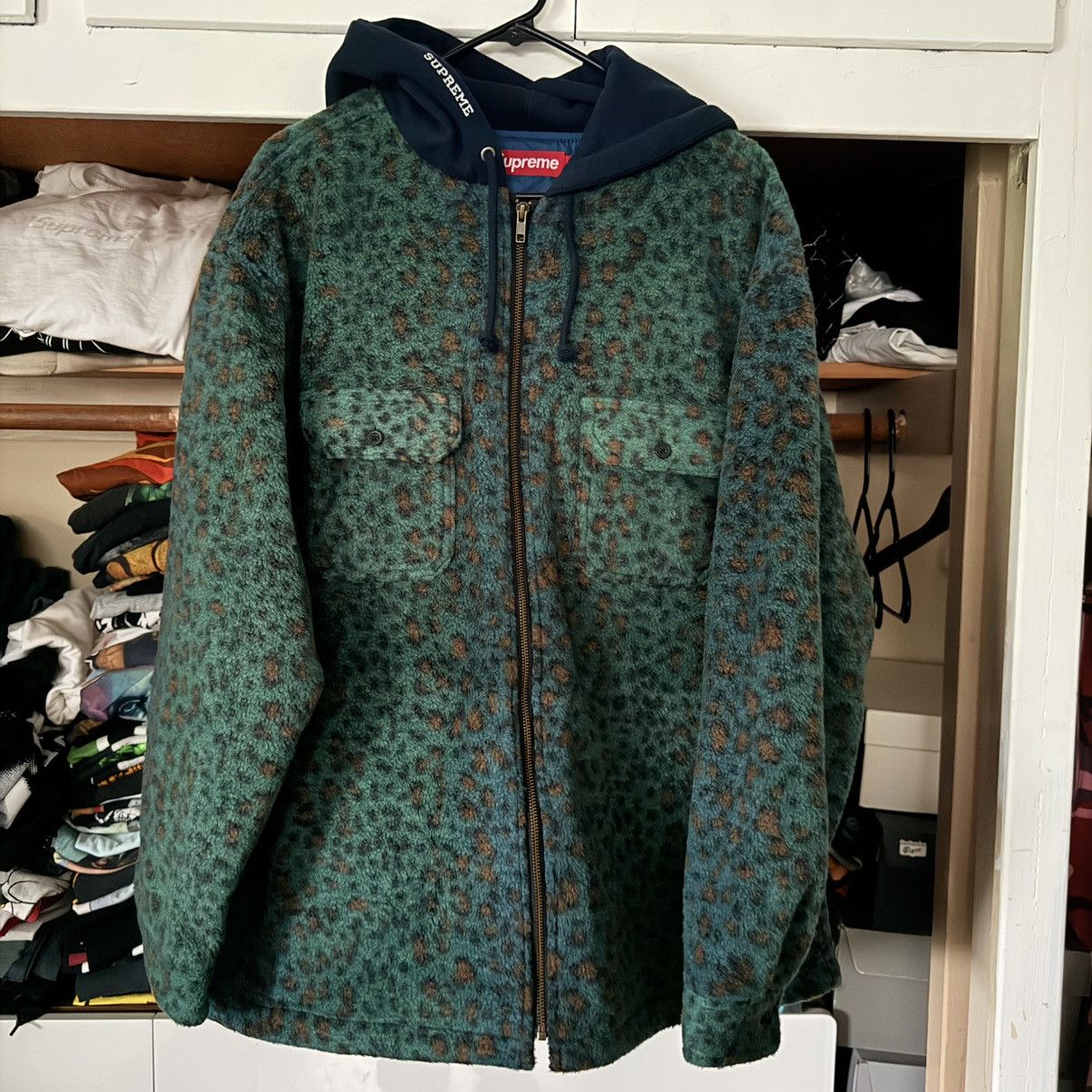 Supreme Supreme Hooded Zip Up Thermal Leopard | Grailed