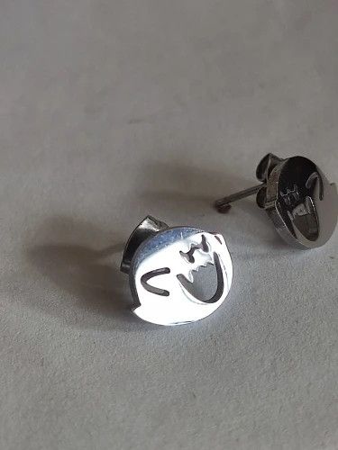 Jewelry Funny Ghost Stud Earrings Charm Stainless Earring Gift Size ONE SIZE - 1 Thumbnail