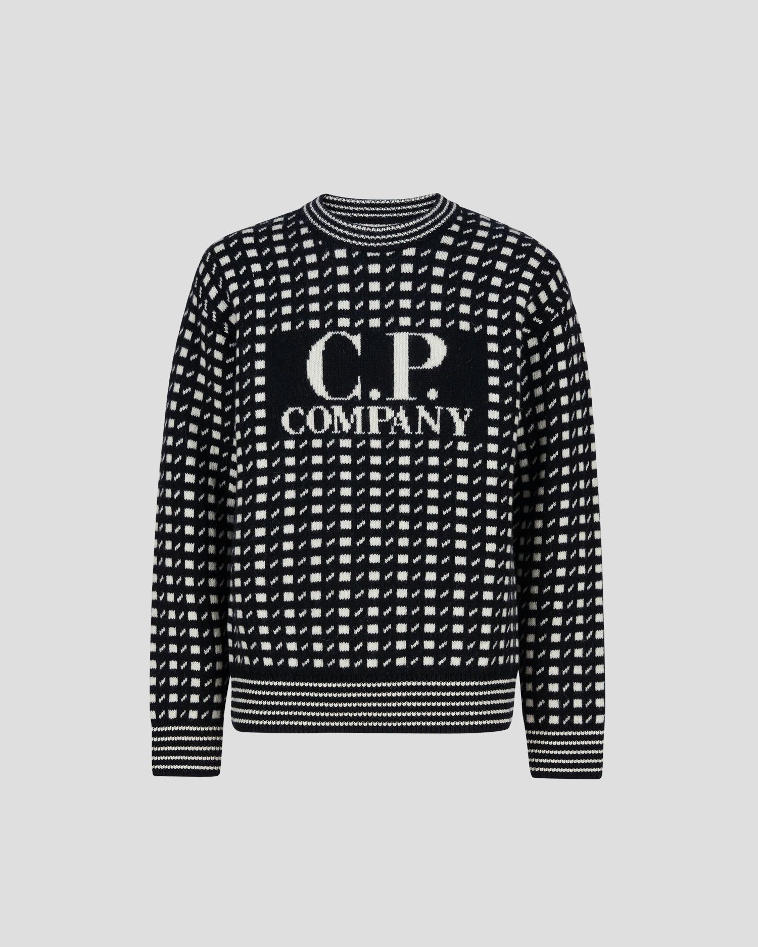 C.P. Company o1y1224 Crewneck Sweater in Black/White Size US M / EU 48-50 / 2 - 1 Thumbnail
