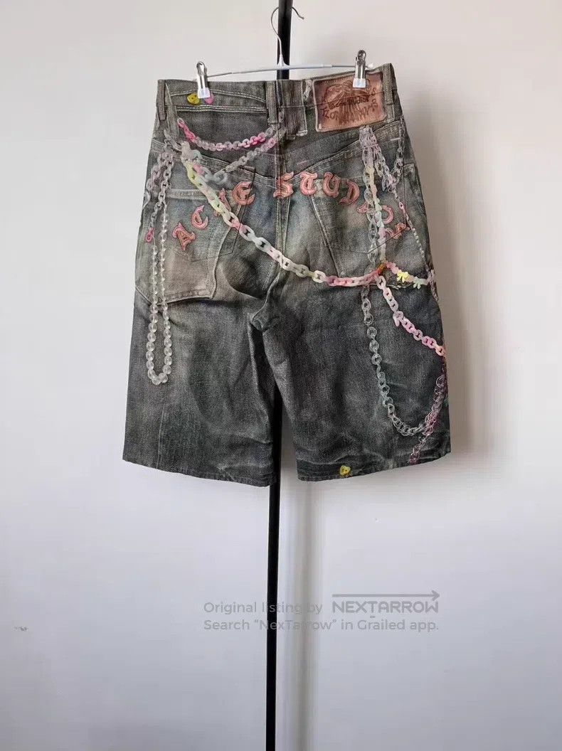 Acne Studios Acne Studios Loose Vintage Printed Wide-Leg Cropped Denim Size US 32 / EU 48 - 3 Thumbnail