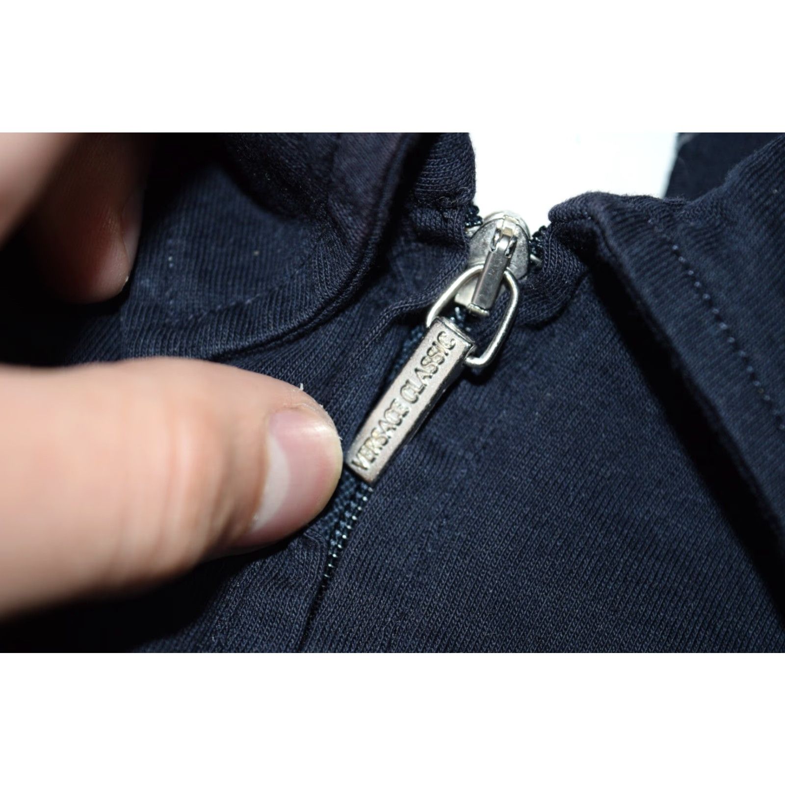 Versace VINTAGE VERSACE CLASSIC 1/4 ZIP POLO SHIRT NAVY BLUE LARGE 100% COTTON 80s 90s MENS Size US L / EU 52-54 / 3 - 6 Thumbnail