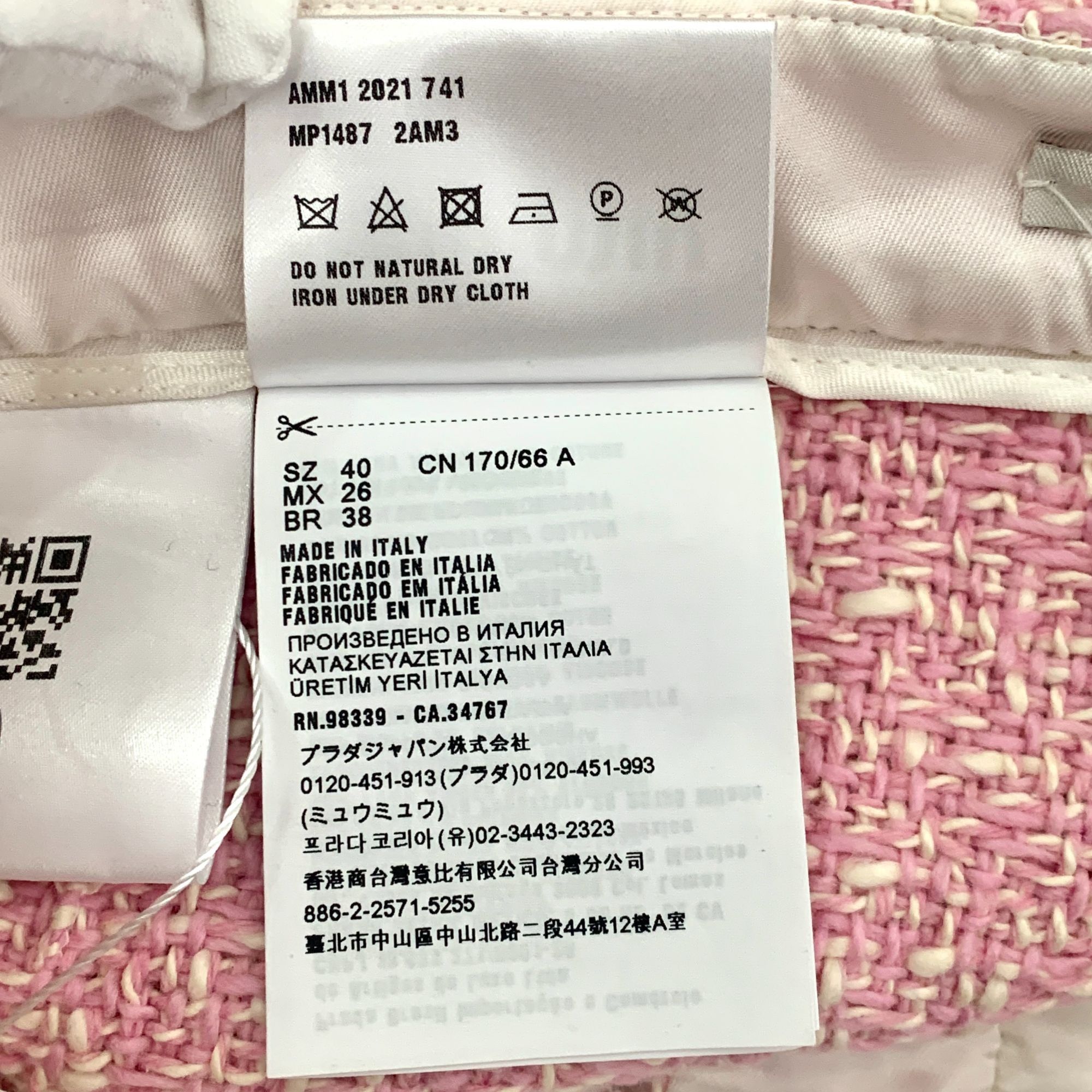 Miu Miu H11412 Miu Miu Pink Bouclé Wide-Leg Pants Size 28" / US 6 / IT 42 - 7 Thumbnail