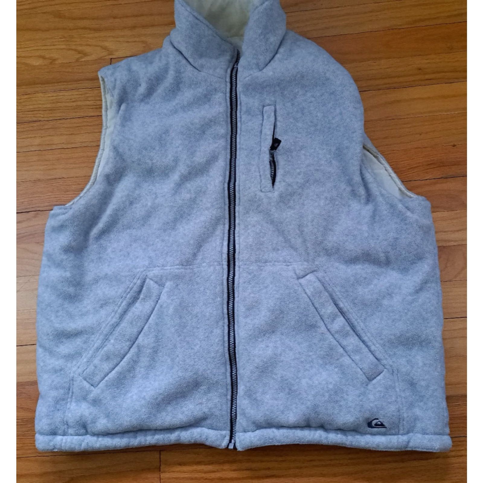 Quiksilver VINTAGE Quiksilver Vest Outdoor Insulated Reversible Full Zip Polyester White Grey L Men Size US L / EU 52-54 / 3 - 6 Thumbnail