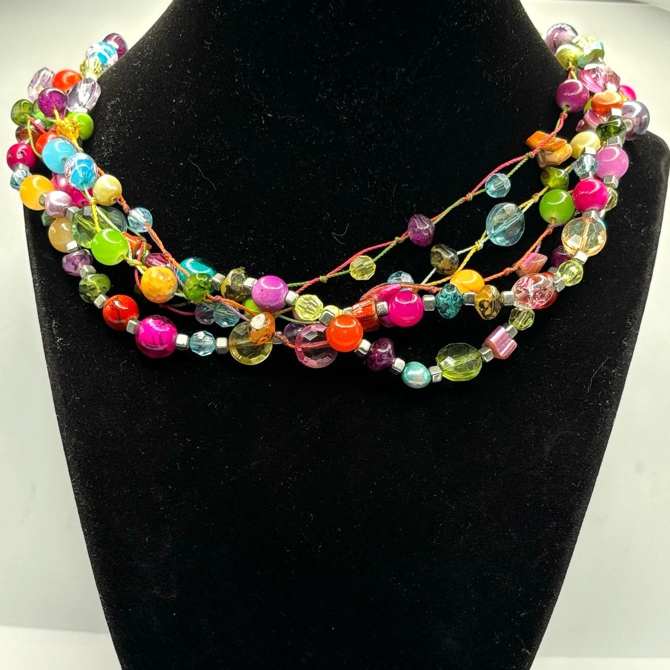 Other Blue & Green Beaded Layered Necklace (SIZE) Size ONE SIZE - 2 Thumbnail