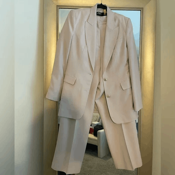Zara Zara Beige Suit Set - NWOT Size US M / EU 48-50 / 2 - 1 Thumbnail