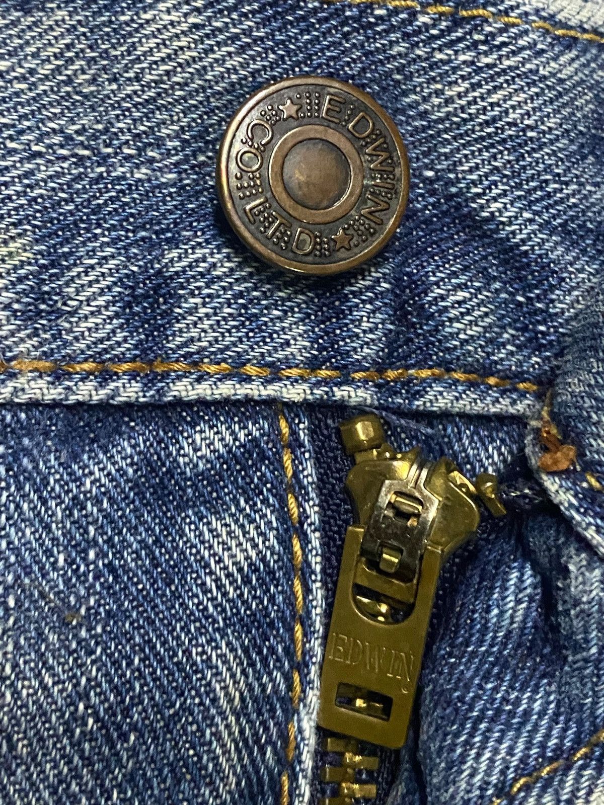 Jun Takahashi Vintage Japanese Brand Edwin 404 Dirty Bleach Loose Jeans Size US 33 - 13 Thumbnail