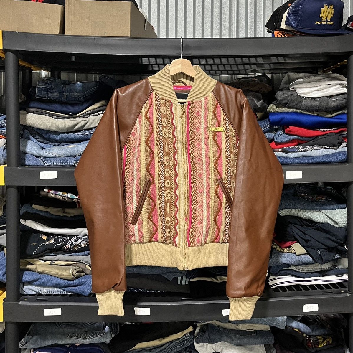 Coogi VINTAGE Y2K COOGI 3D KNIT SWEATER BOMBER JACKET LARGE NWT Size L / US 10 / IT 46 - 1 Thumbnail
