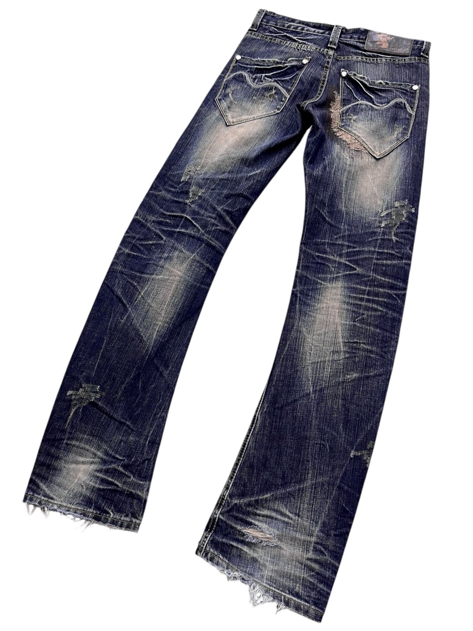 Japanese Brand FYE🔥Vintage C.O.T Mudwash Clawmark Grunge Boro Ripped Denim Size US 28 / EU 44 - 9 Thumbnail