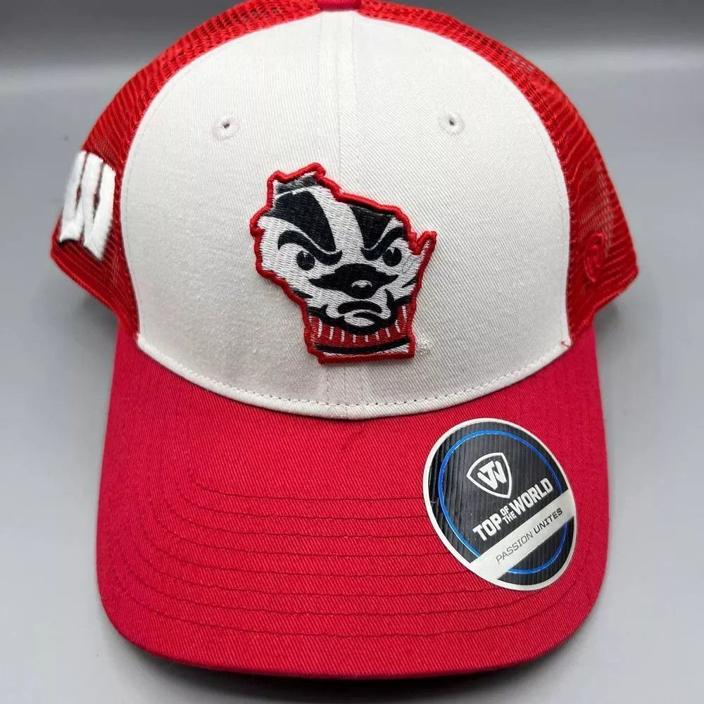 Top Of The World Wisconsin Badgers Trucker Hat Men Top of the World Snap Back Size ONE SIZE - 1 Thumbnail