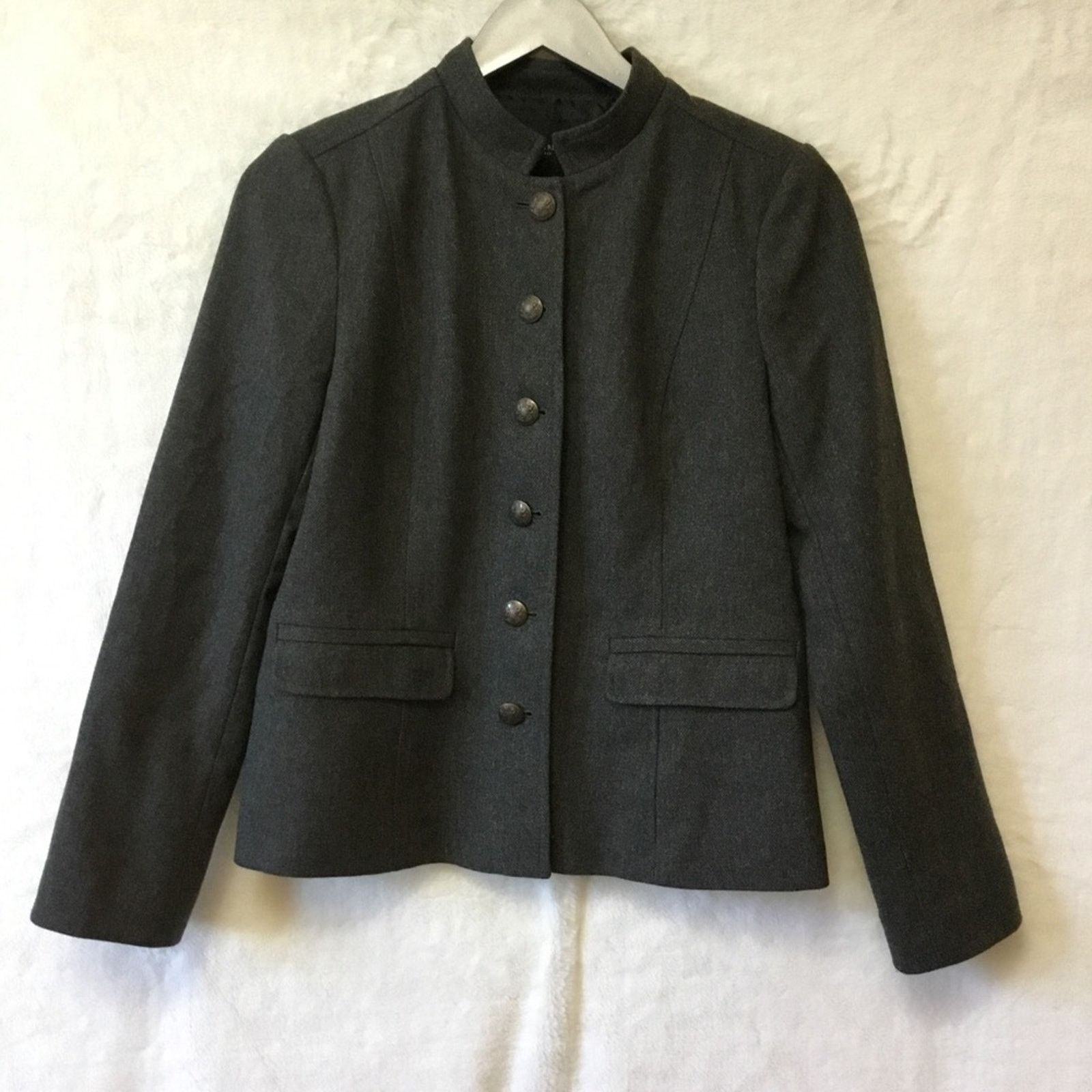 Banana Republic Banana Republic Gray Button-Up Military Jacket Size S / US 4 / IT 40 - 3 Thumbnail