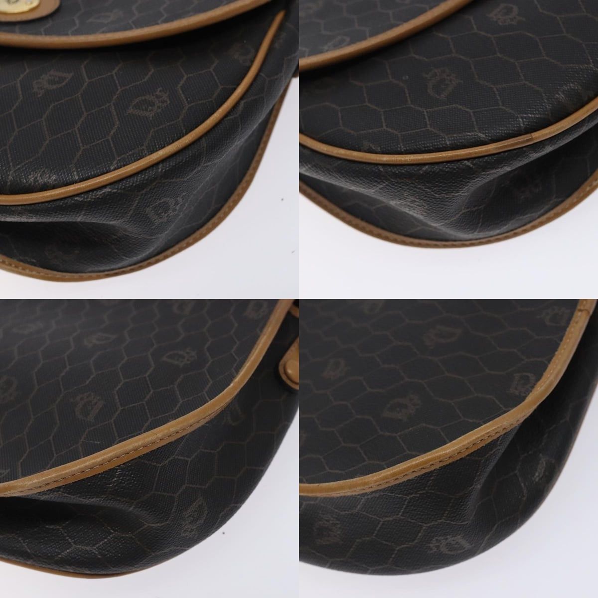 Dior DIOR Honeycomb Canvas Shoulder Bag Pvc Black Gold Size ONE SIZE - 10 Thumbnail