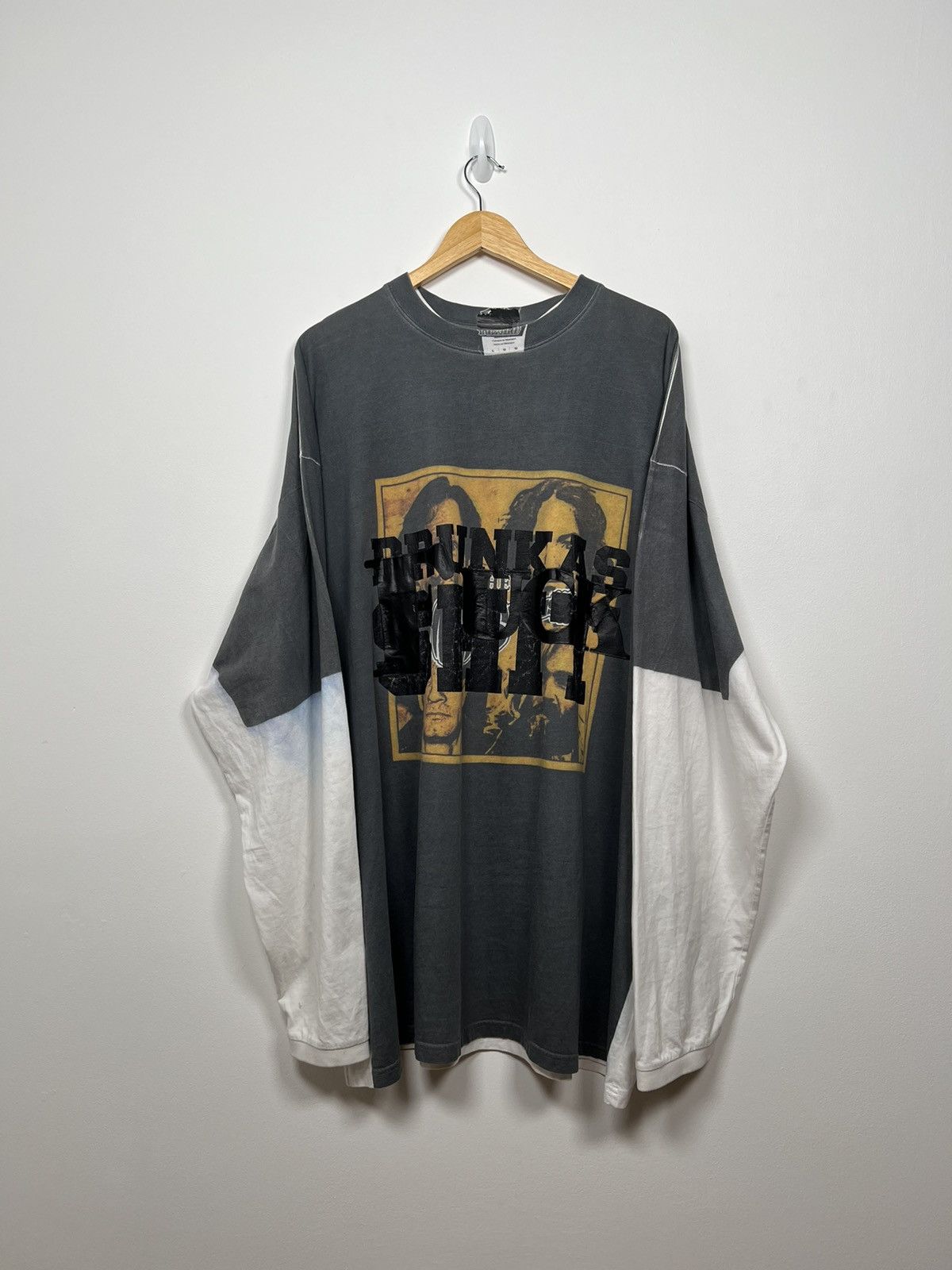 Vetements A/W18 Charles Manson / Drunk As Shit Trompe l'oeil Shirt