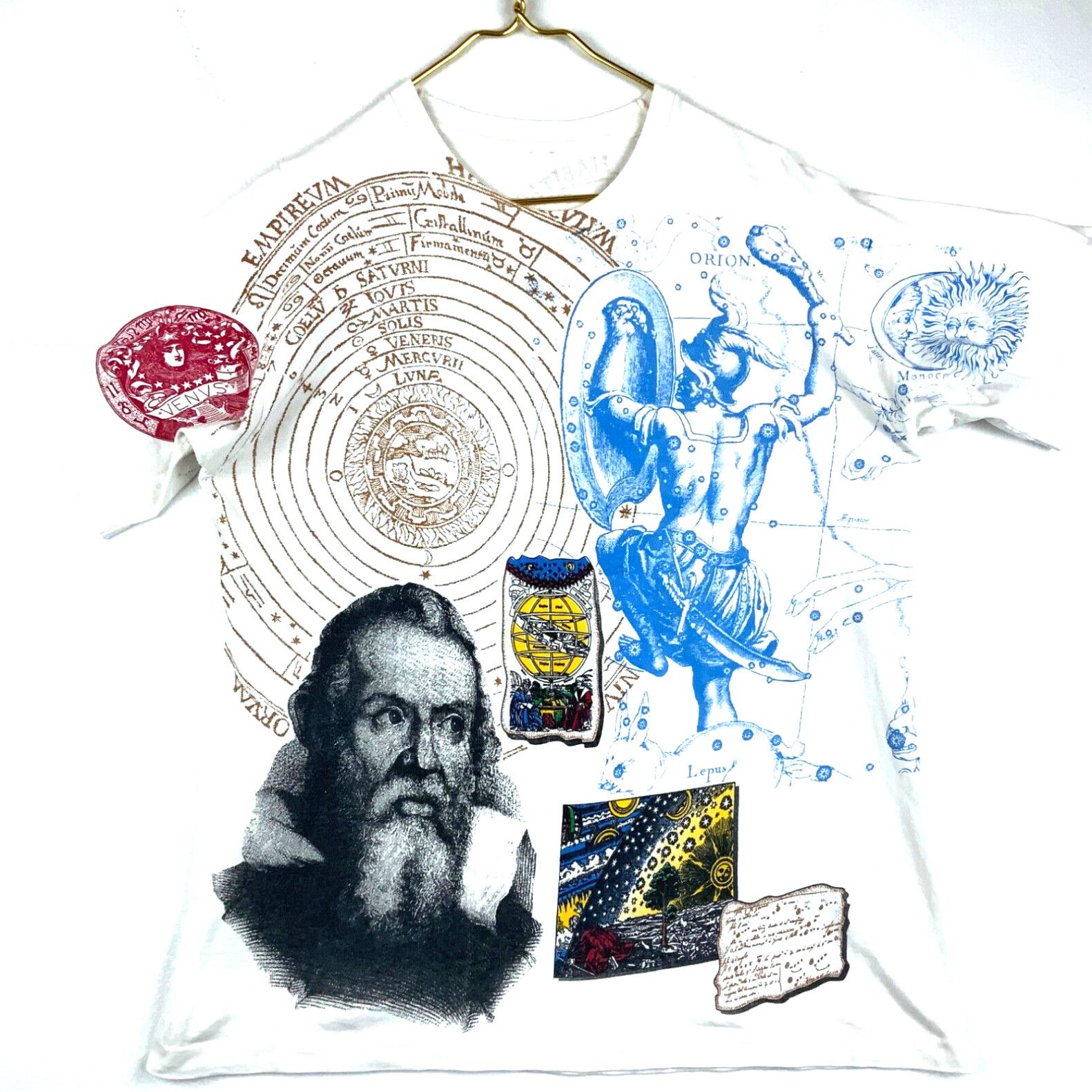 image of Vintage Michel De Nostradamus Astrology T-Shirt Size XL White Aop Single Stitch, Men's