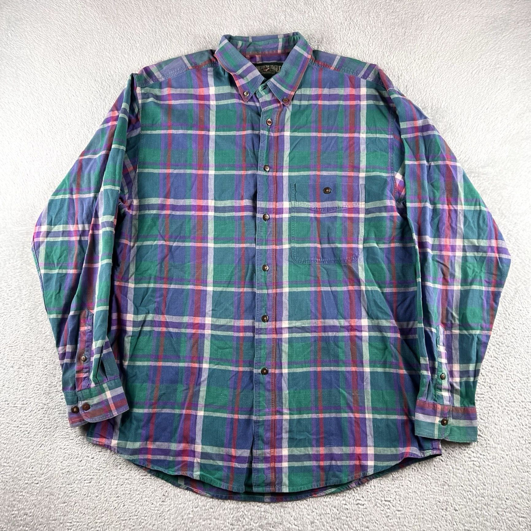 American Eagle Outfitters VTG American Eagle Outfitters Plaid Button-Down Shirt Men’s M Cotton Long Sleeve Size US M / EU 48-50 / 2 - 2 Thumbnail