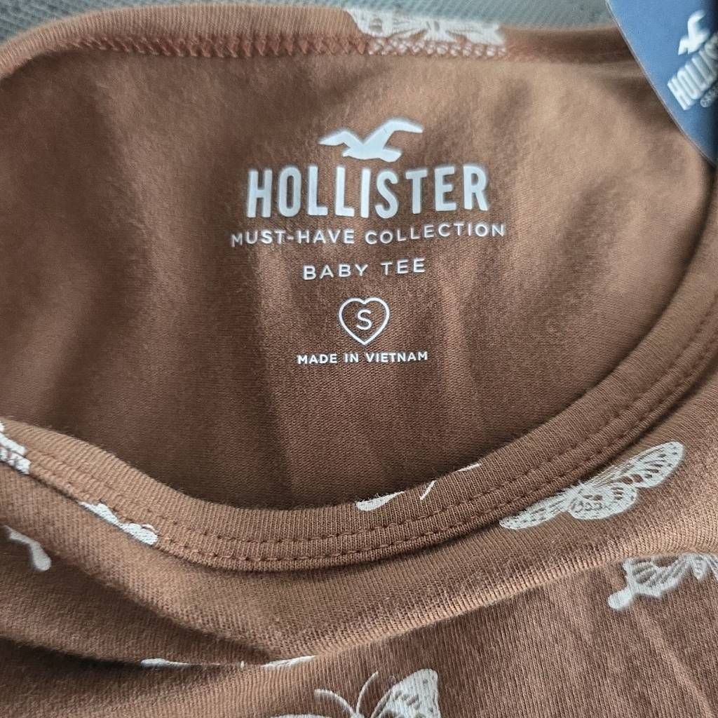 Hollister Hollister Women's Size Small Brown White Butterfly Print Sid Size S / US 4 / IT 40 - 4 Thumbnail