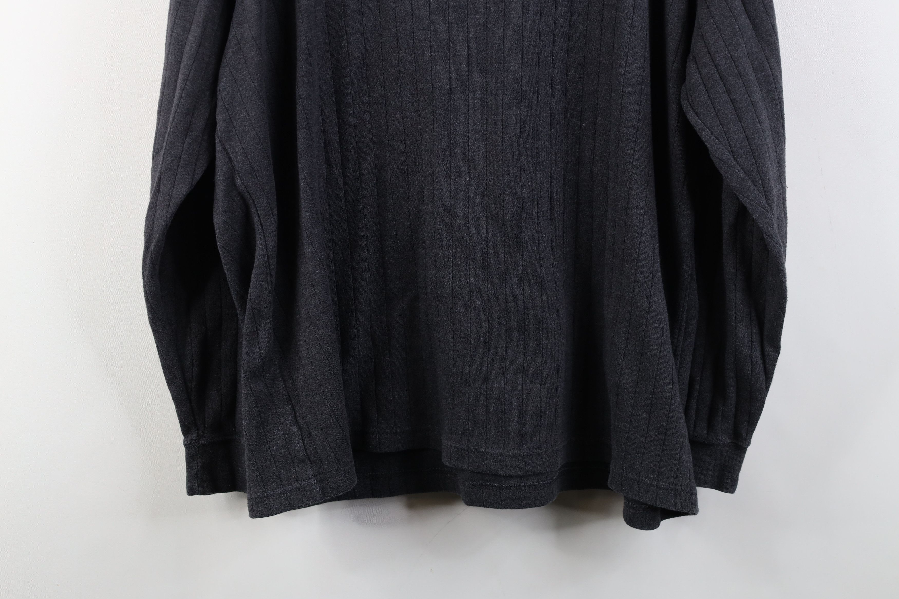 Vintage Vintage 90s Y2K Streetwear Ribbed Knit Henley T-Shirt Gray Size US L / EU 52-54 / 3 - 12 Thumbnail