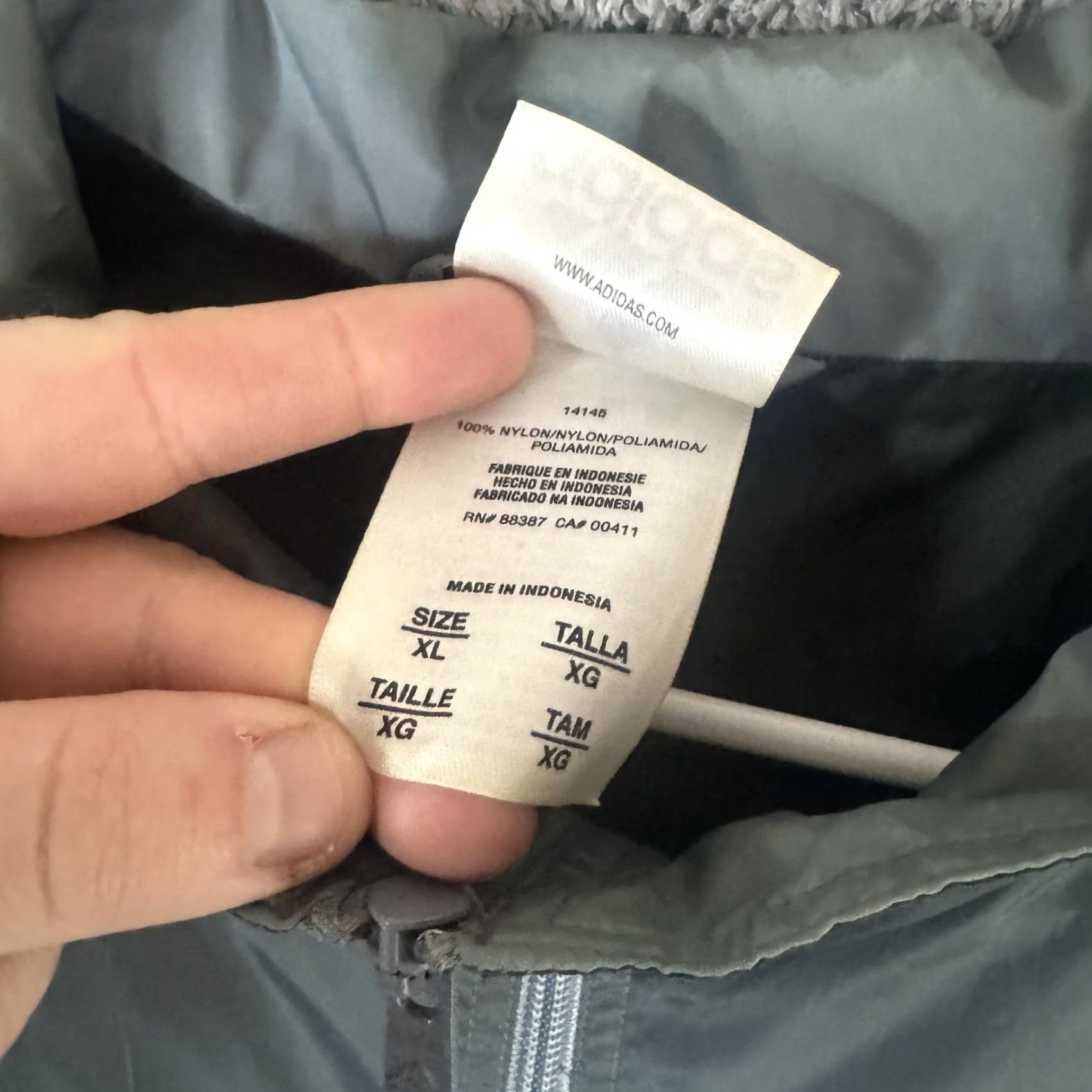 Adidas Adidas Windbreaker Jacket Mens XL Gray Colorblock Full Zip Nylon Athletic Size US XL / EU 56 / 4 - 6 Thumbnail