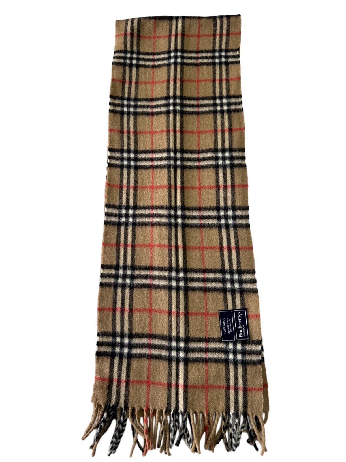 Burberry Burberry Vintage Unisex Scarf Beige 100% LANA Wool Size ONE SIZE - 5 Thumbnail