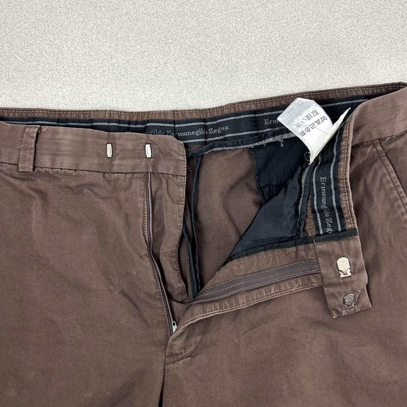 Ermenegildo Zegna Ermenegildo Zegna Pants Men 36x29 Cotton Chino Dress Slacks Brown Straight Leg Size US 38 / EU 54 - 3 Thumbnail