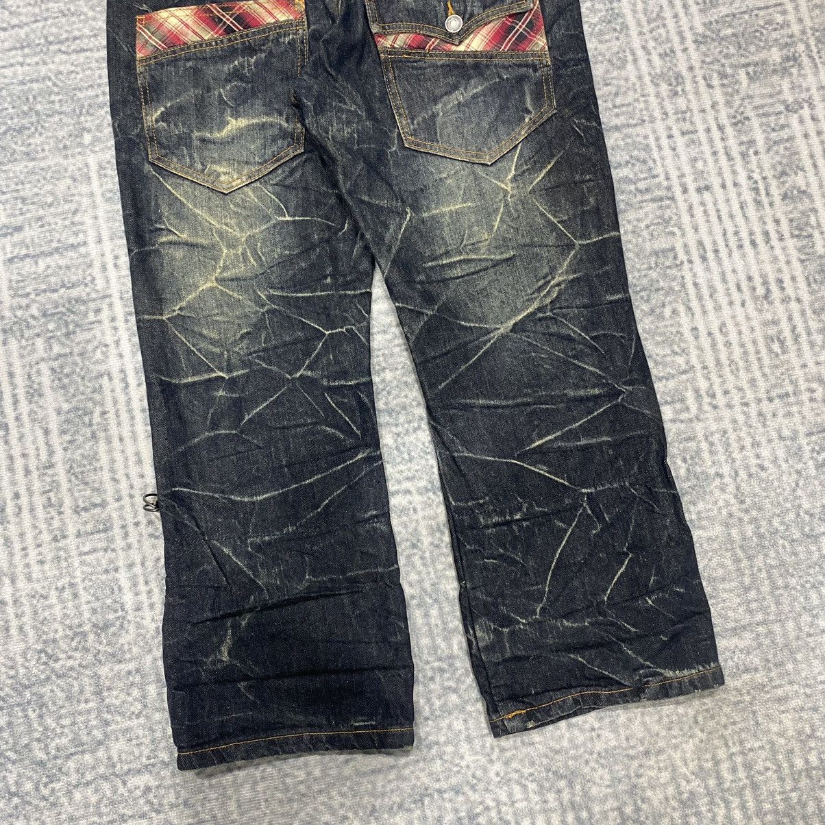 Japanese Brand × Vintage Sick☠️ Nylaus Double Waist Jeans 3Q Punk Grunge Mud Wash Size US 30 / EU 46 - 12 Thumbnail