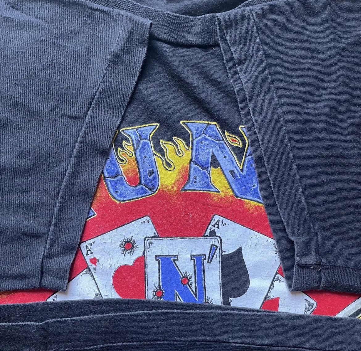 Guns N' Roses 90s vintage GUNS N' ROSES 1991 CARDS TEE BROCKUM Size US XL / EU 56 / 4 - 5 Thumbnail