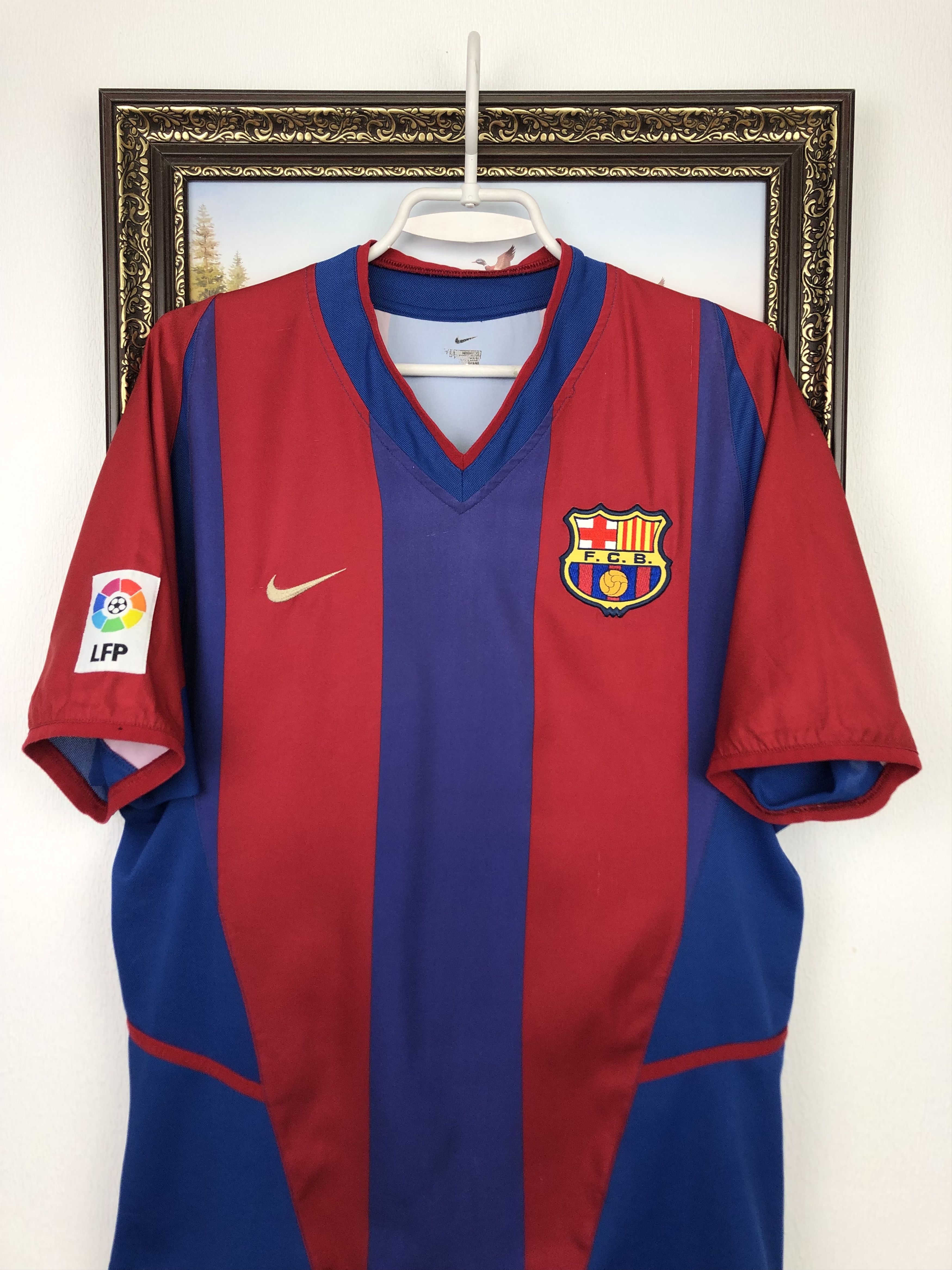 Nike Barcelona football shirt 2002 Soccer Nike Jersey Camiseta Size US S / EU 44-46 / 1 - 2 Thumbnail