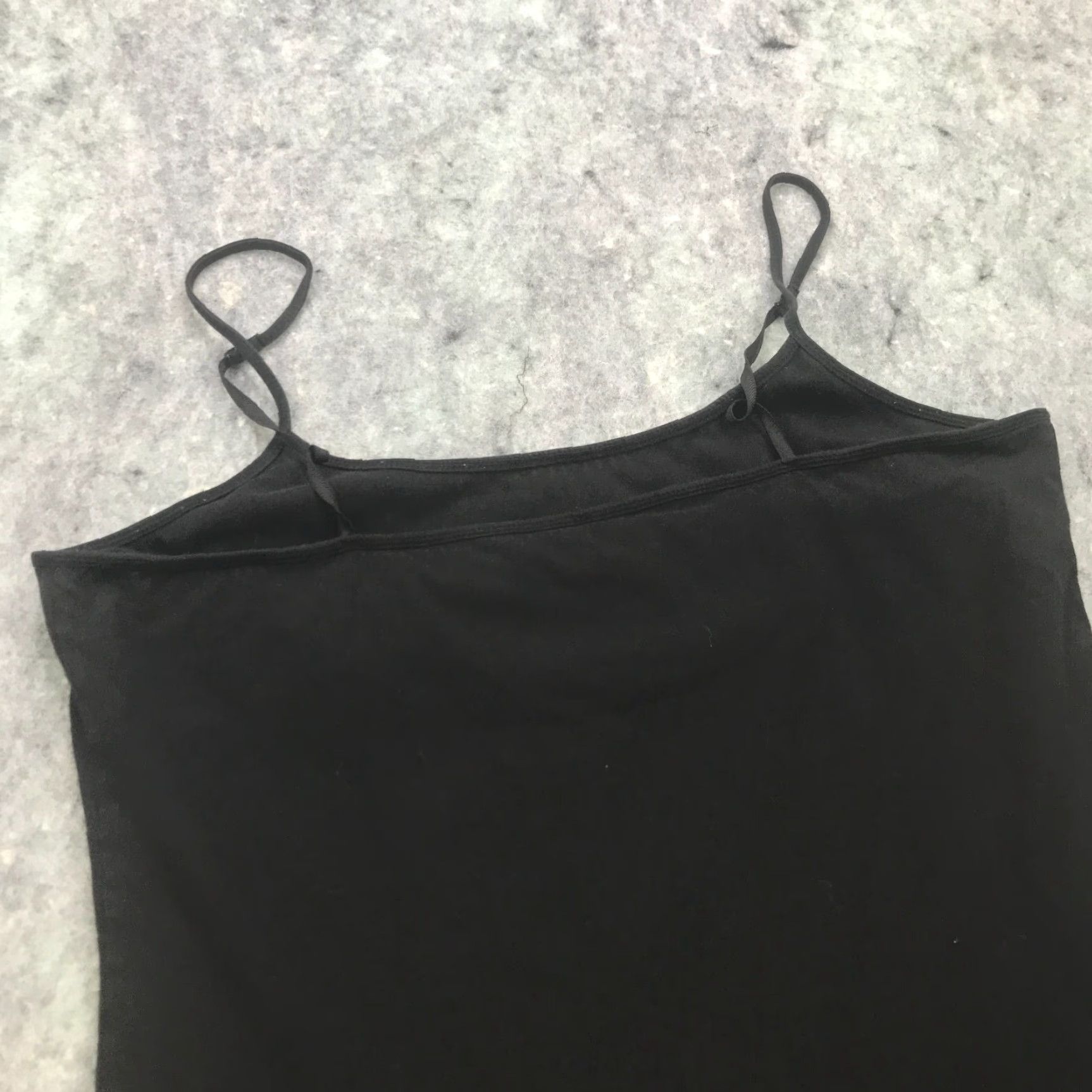 Vintage Maurices Womens Shirt Top XL Black Halter Sleeveless Spaghetti Straps Stretch Tank Casual Basic Jersey Cotton Blend, Spandex Size XL / US 12-14 / IT 48-50 - 5 Thumbnail