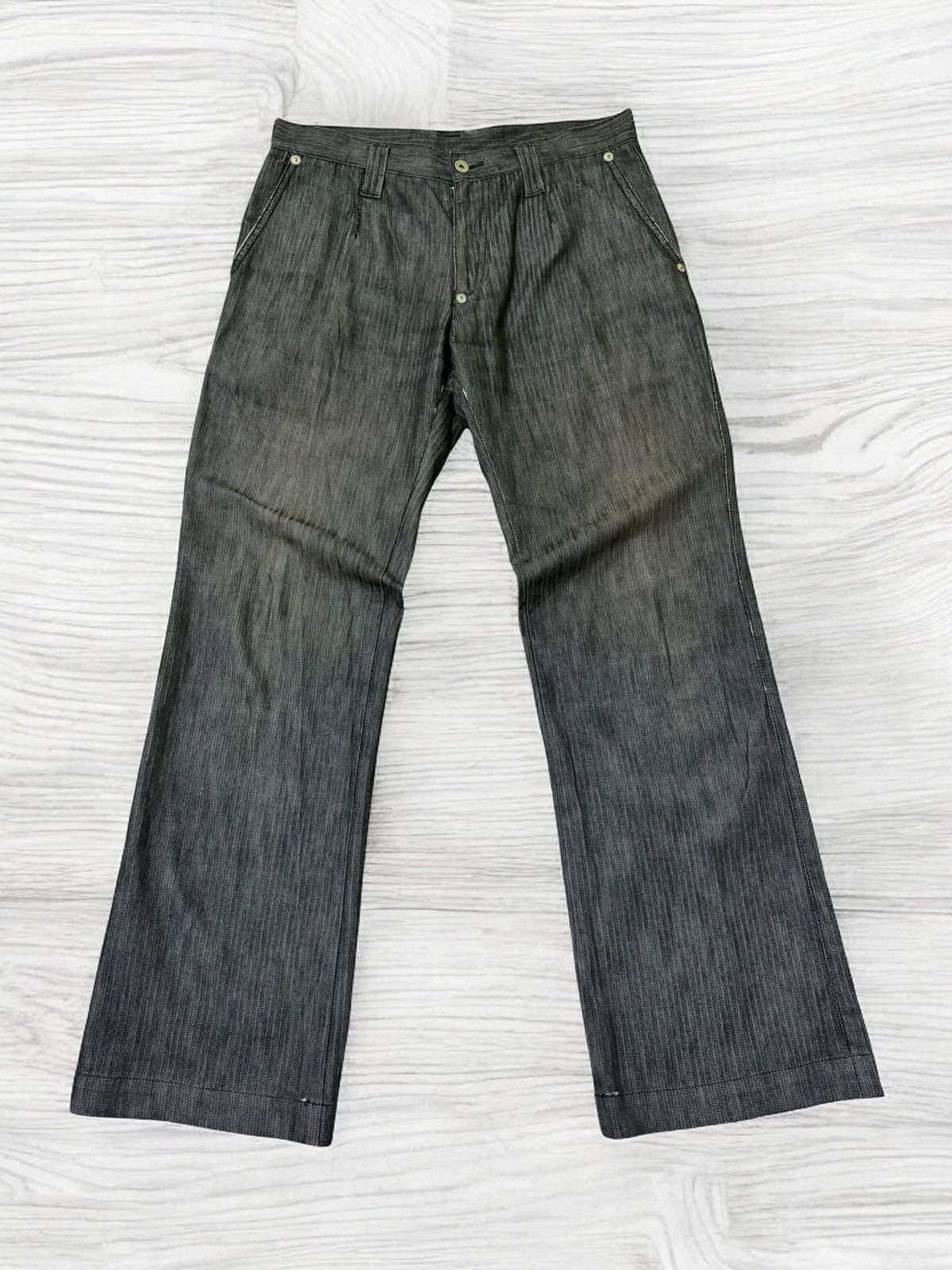 Hysteric Glamour × If Six Was Nine Flare Takiaq.com Asymmetrical Striped Buckle Pocket Pant Size US 33 - 2 Thumbnail