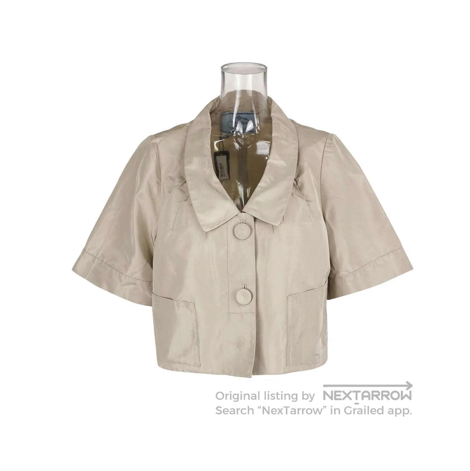Prada Prada Silk Short Sleeve Blouse with Collar . Size XL / US 12-14 / IT 48-50 - 1 Thumbnail