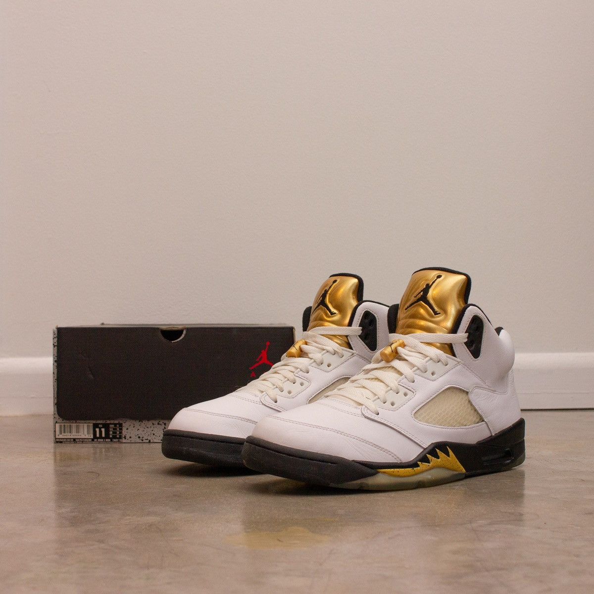 image of Air Jordan 5 Retro Olympic (2016) Men's - 136027-133 Shoes in White (Size 11)