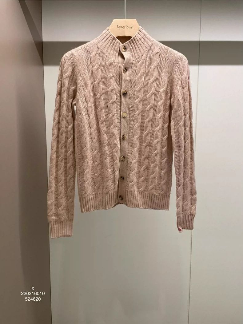 Loro Piana LORO PIANA Fog pink goat cashmere bow knit sweater Size S / US 4 / IT 40 - 1 Thumbnail
