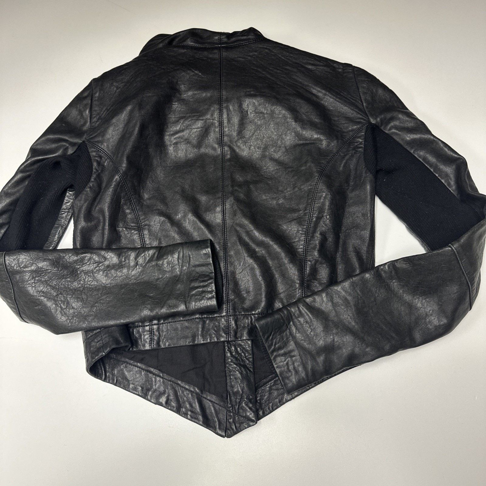 VEDA Veda Dallas Leather Moto Jacket Size M Black Panel Biker Size M / US 6-8 / IT 42-44 - 2 Thumbnail