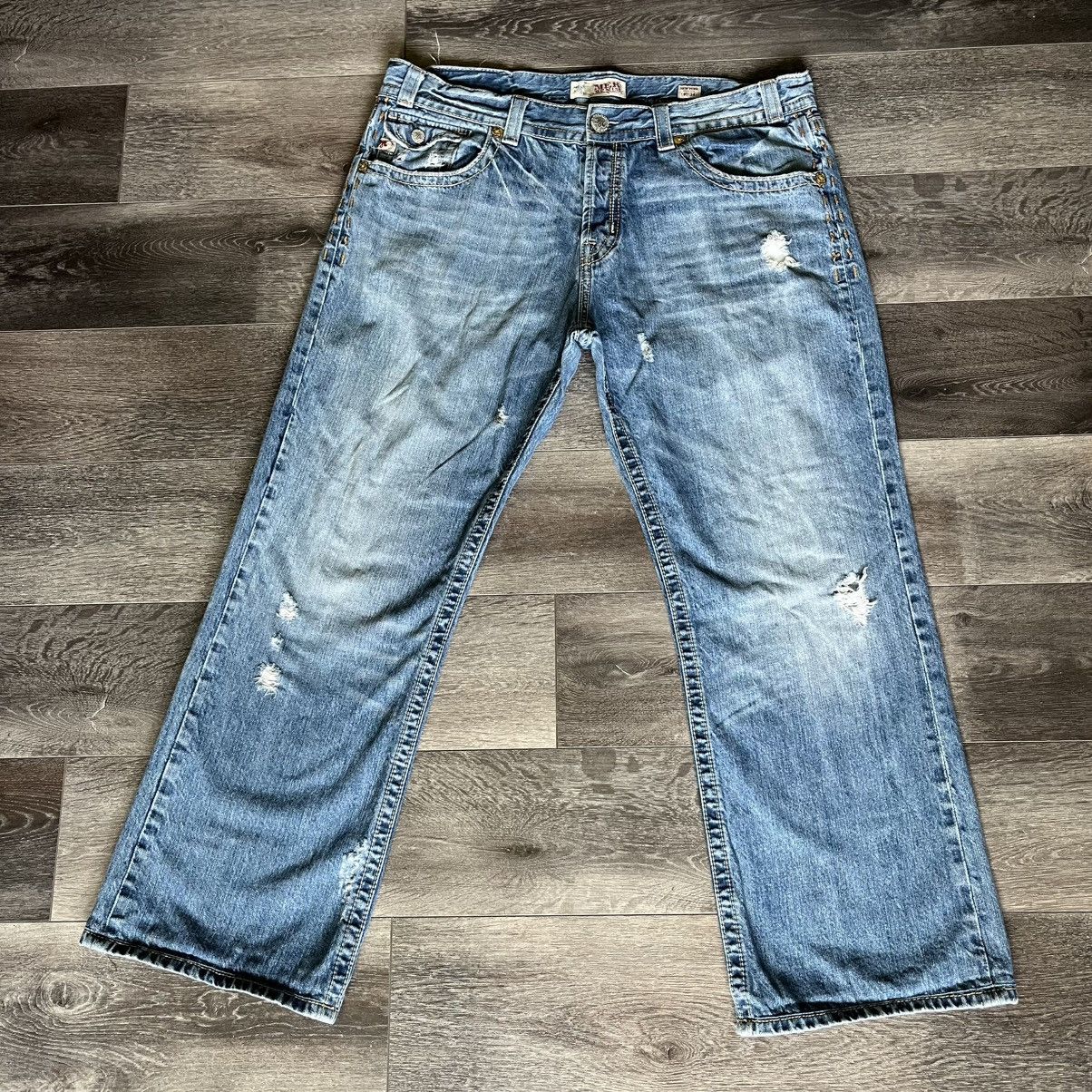 Mek Denim Vintage 2000s MEK New York Boot Cut Washed Denim Jeans 40x31 Size US 40 / EU 56 - 2 Thumbnail