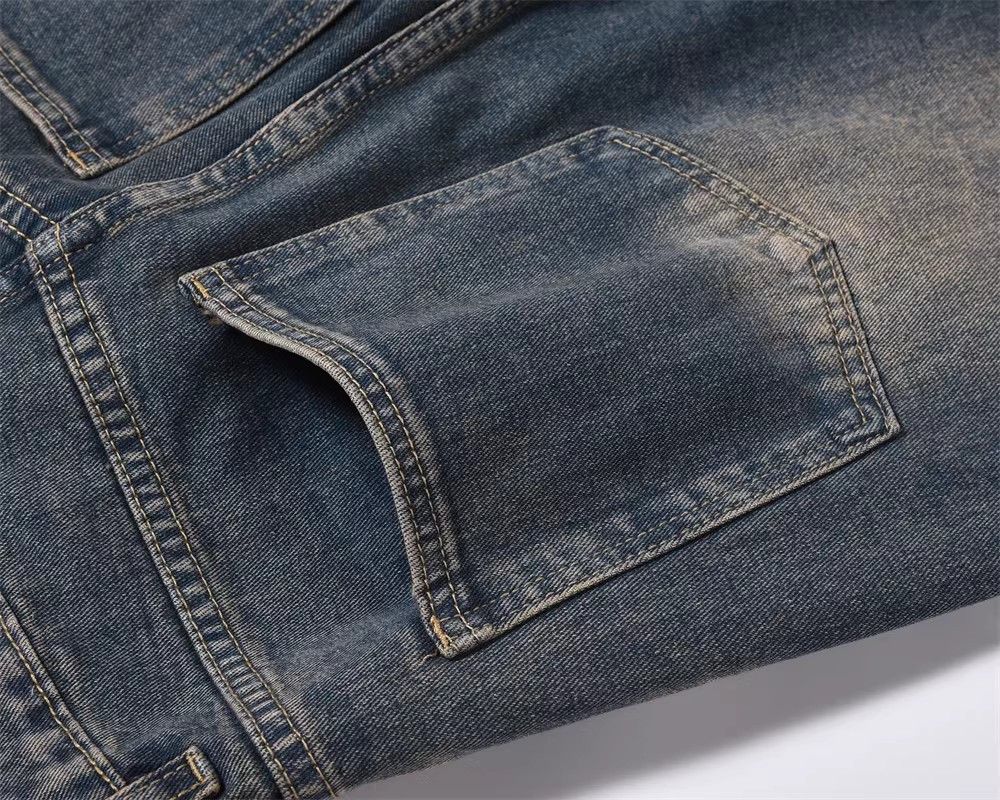 Japanese Brand × Jean Washed distressed patchwork faux two-piece straight jeans Size US 32 / EU 48 - 5 Thumbnail