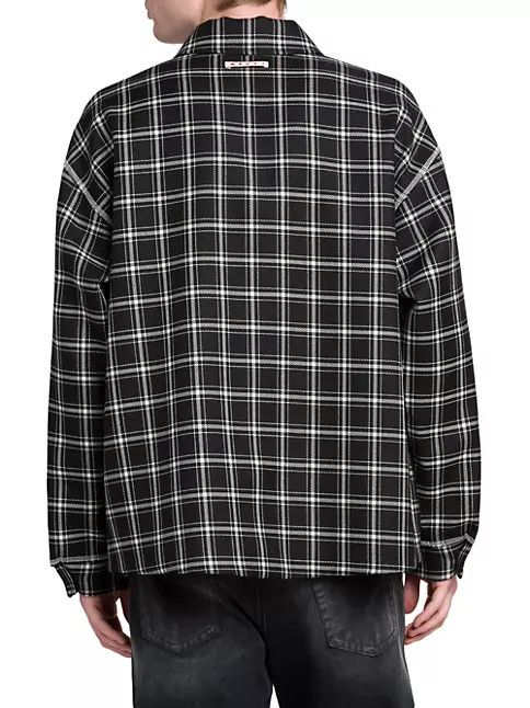 os11x0224 Windowpane Plaid Jacket in Black