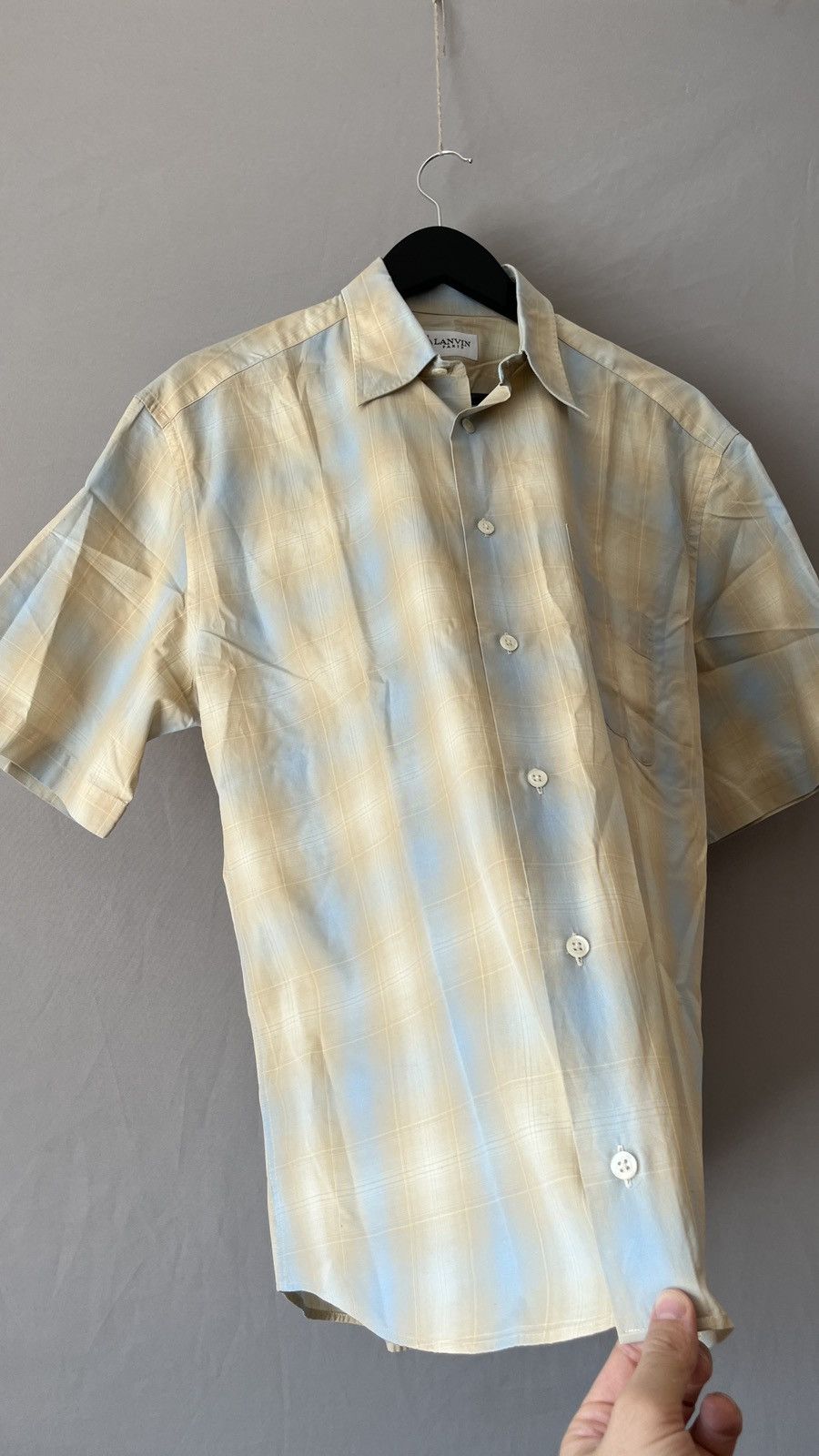 Lanvin LANVIN Paris Short Sleeve Plaid Check Summer Shirt Size US L / EU 52-54 / 3 - 7 Thumbnail