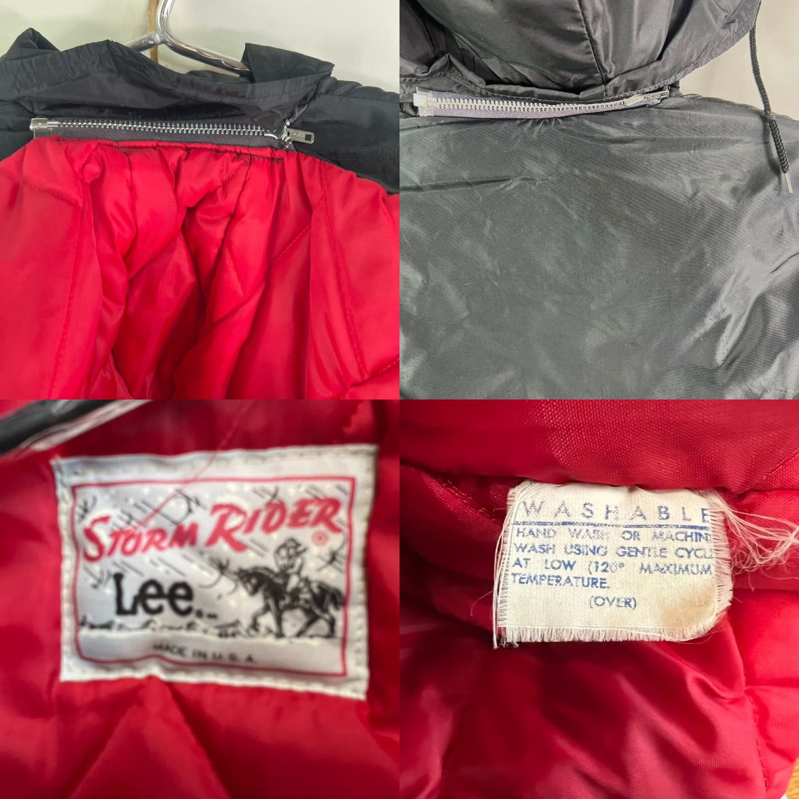 Lee VINTAGE Lee Storm Rider Parka Jacket Mens L Black Detachable Hood USA Made Size US L / EU 52-54 / 3 - 8 Thumbnail